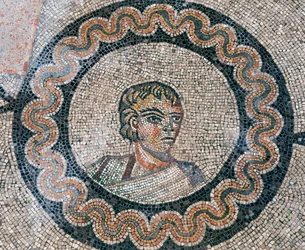 Detail des Bodens der frühchristlichen Basilika von Aquileia, Udine